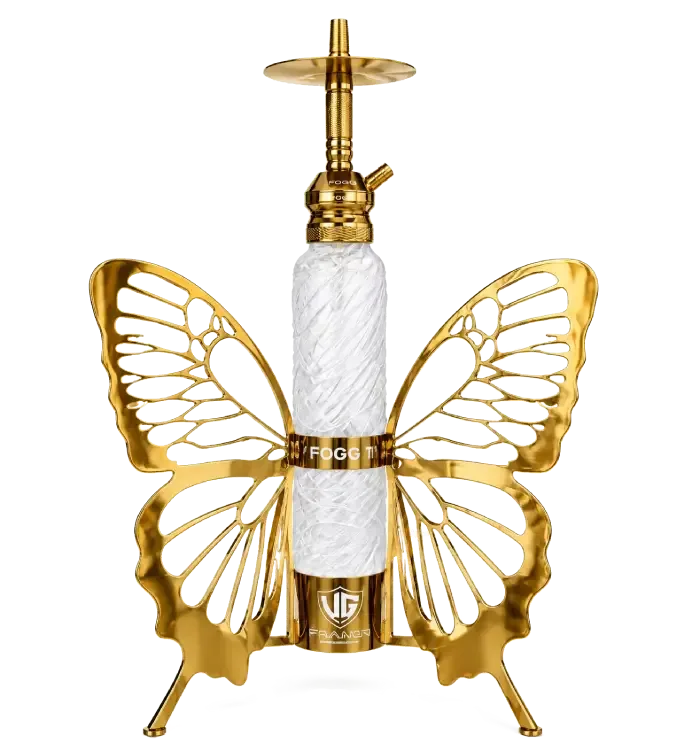 VG France Butterfly Hookah with 3 Bags (LED & Remote) - GoLd / Bronze.