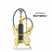 COCOYAYA Butterfly Hookah - Golden / Black Bottle
