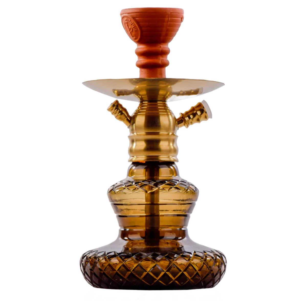 COCOYAYA X4 Carafe Hookah - Gold Stem / Brown Base