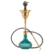 COCOYAYA Yara Hookah with Bag - Gold Stem / Emerald Green Base