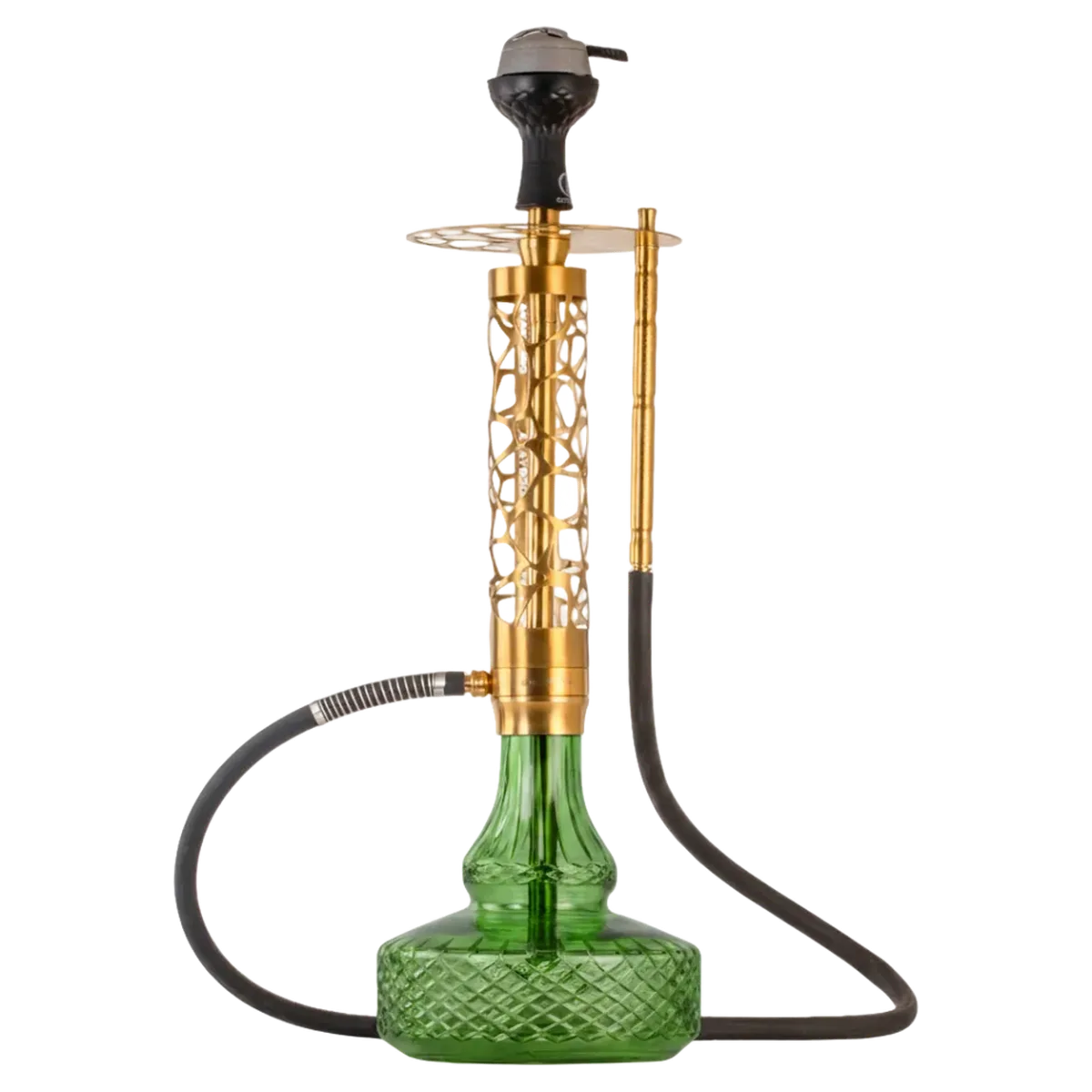 COCOYAYA Almavi Hookah (Ferro Series) - Gold Stem / Dark Green Base