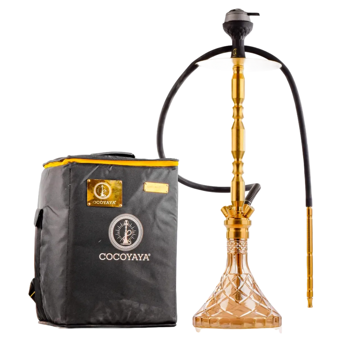 COCOYAYA King Series Brando Hookah - Gold Stem / Amber Base with bag