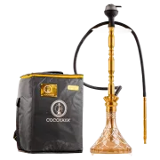 COCOYAYA King Series Brando Hookah - Gold Stem / Amber Base with bag