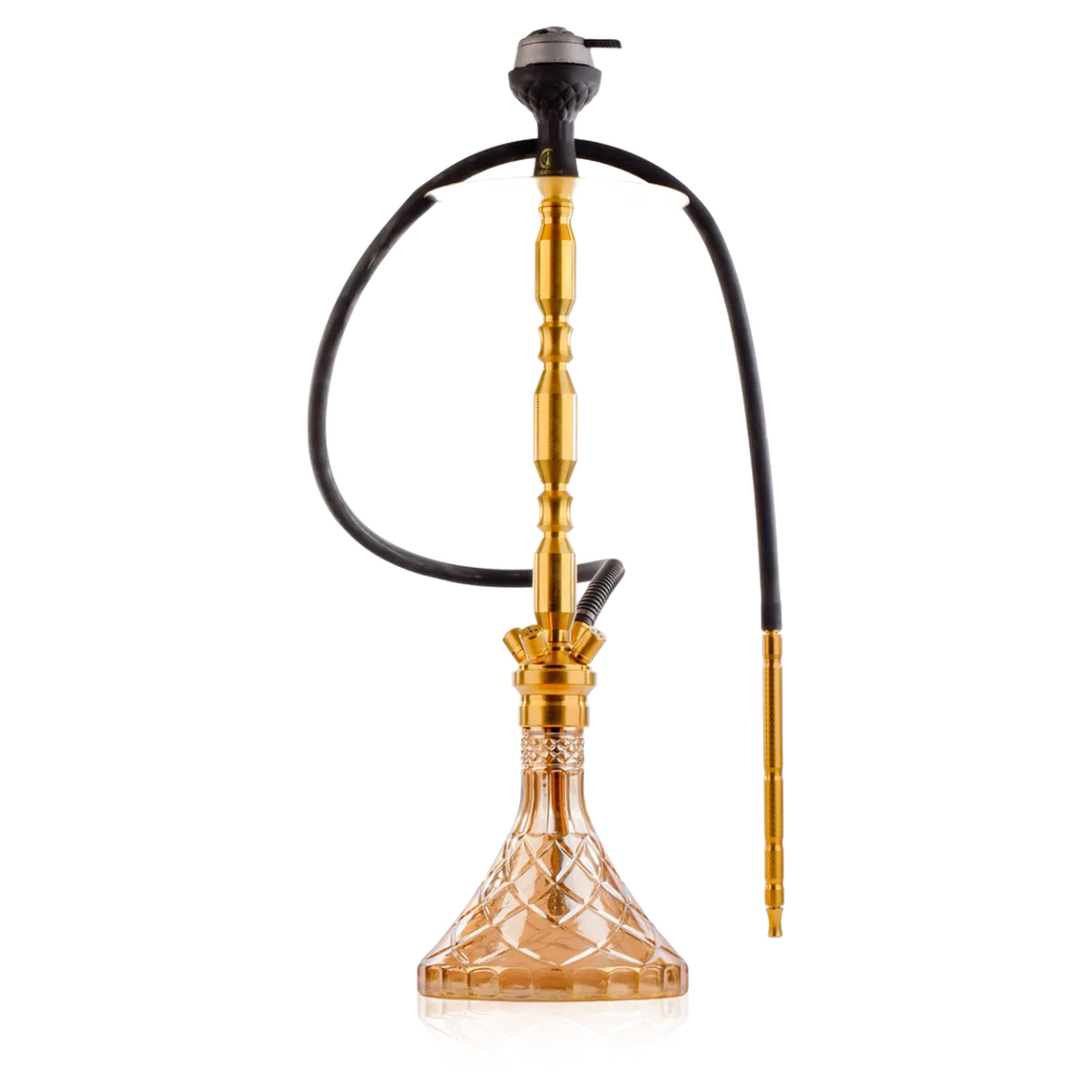 COCOYAYA King Series Brando Hookah - Gold Stem / Amber Base with bag