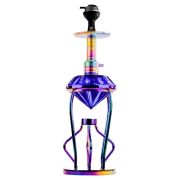 Gemstone Hookah - Rainbow Stem (Blue Base)