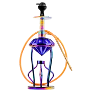Gemstone Hookah - Rainbow Stem (Blue Base)