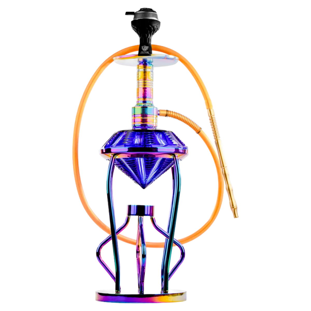 Gemstone Hookah - Rainbow Stem (Blue Base)