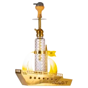 VG France Warship Hookah with LED Light - Gold