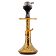 Dark Knight Slash Hookah with Bag - Gold Stem / Gold Base
