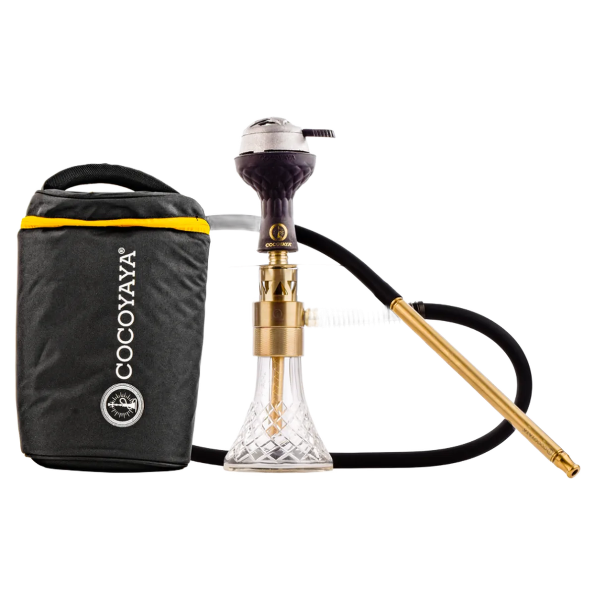 Zippy Hookah - Gold Stem / Transparent Base with bag