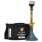 JOE Hookah with Bag (Fighter Series) - Sky Blue Base / Golden Stem