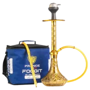 Alexander Hookah with Bag – Gold Stem and Grey Base Hookah