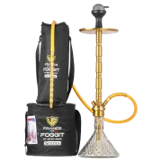 Sultan Hookah with Bags - Transparent Base / Golden Stem