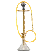 Sultan Hookah with Bags - Transparent Base / Golden Stem