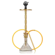 Sultan Hookah with Bags - Transparent Base / Golden Stem